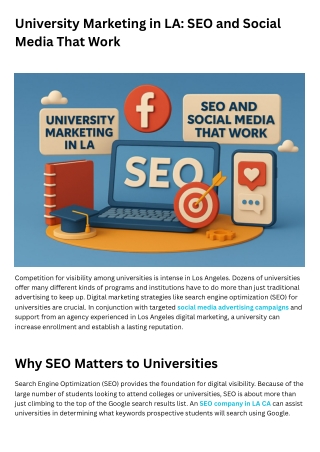 University Marketing in LA - SEO and Social Media That Work