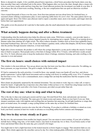 Botox Aftercare: Do’s and Don’ts for Long-Lasting Results