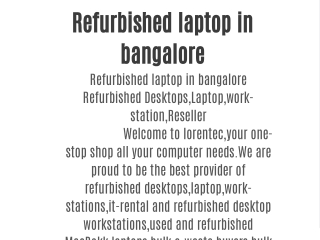 Refurbished laptop in bangalore