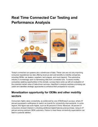 Real Time Connected Car Testing and Performance Analysis