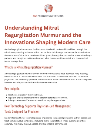 P&F Products & Features mitral regurgitation murmur Systems