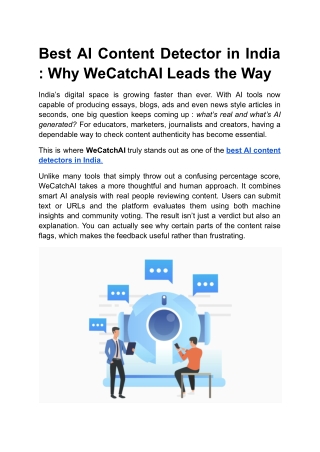 Best AI Content Detector in India _ Why WeCatchAI Leads the Way