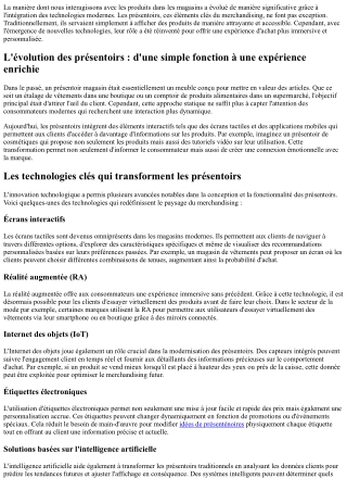 Comment la Technologie Transforme les Présentoirs Traditionnels ?