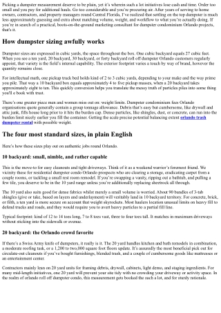 What Size Dumpster Do You Need? Javis Dumpster Rental Orlando Guide