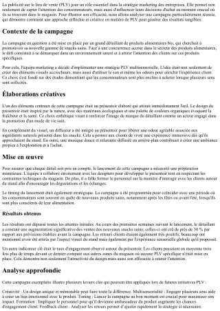 Case study : analyse d'une campagne réussie de PLV.