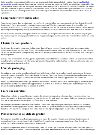 Apprenez à créer un univers autour de vos cofferts personnalisés.