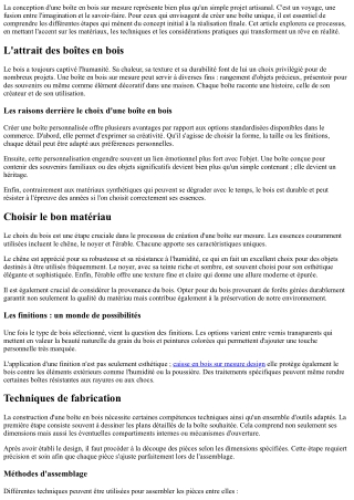 Boîte en bois sur mesure : du rêve à la réalité