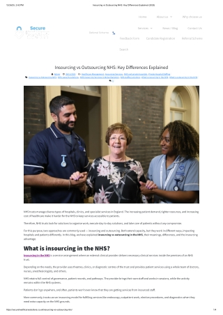 Insourcing vs Outsourcing NHS: Key Differences Explained 2025