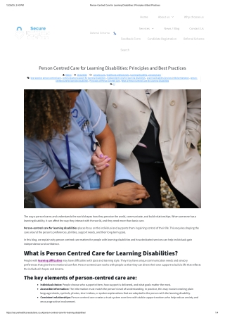 Person-Centred Care for Learning Disabilities | Principles & Best Practices