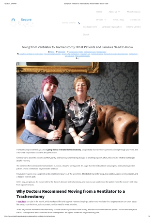 Going from Ventilator to Tracheostomy: What Families Should Know