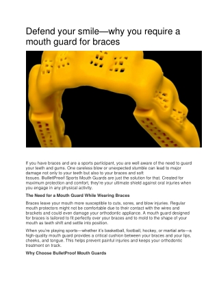 Bullet Proof Mouth Guard for Ultimate Dental Protection & Performance