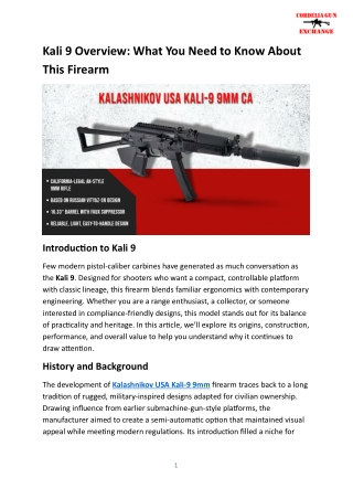 Kali 9 Overview What You Need to Know About This Firearm