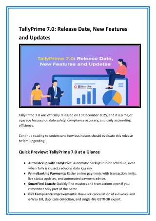 TallyPrime 7.0 Release Date, New Features and Updates - Gseven