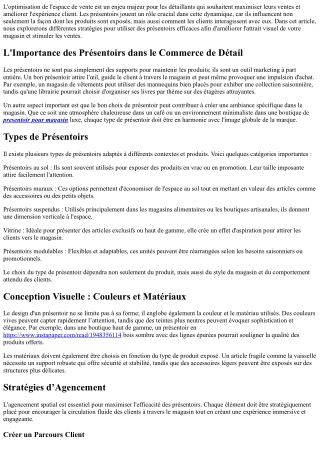 Optimiser l'Espace de Vente avec des Présentoirs Efficaces