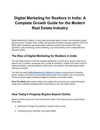 Digital Marketing for Realtors in India