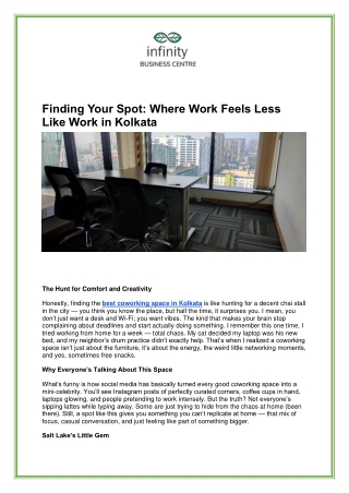 Best Coworking Space in Kolkata – Salt Lake Office Solutions