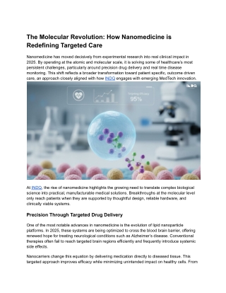 The Molecular Revolution How Nanomedicine is Redefining Targeted Care