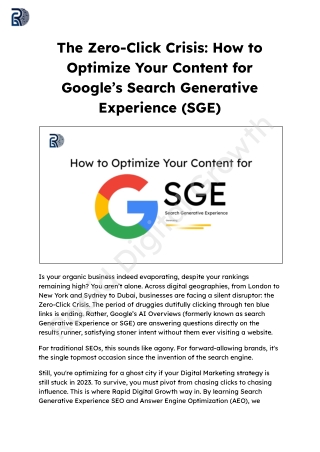 The Zero-Click Crisis_ How to Optimize Your Content for Google’s Search Generative Experience (SGE)
