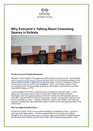 Coworking Office Space in Kolkata – Ideal for Startups