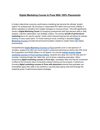 Digital Marketing Course In Pune With 100% Placements