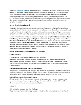 Carbon Fiber Market Growth, Overview 2026 and Forecast till 2035