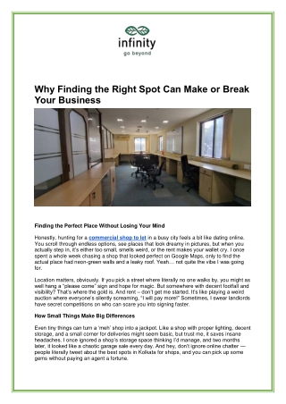 Commercial Shop to Let in Kolkata – Prime Locations