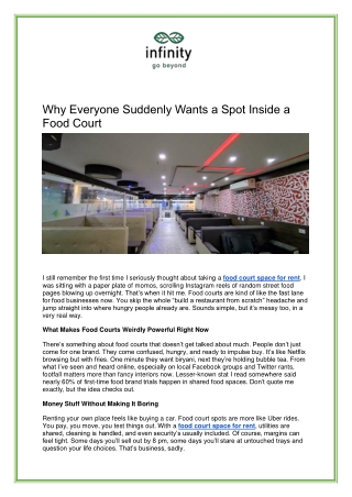 Food Court Space for Rent in Kolkata – High Footfall Areas