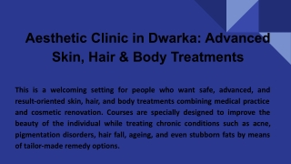 _Aesthetic Clinic in Dwarka_ Advanced Skin, Hair & Body Treatments