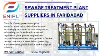Sewage Treatment Plant Manufacturers in Faridabad Driving Sustainable Water Management