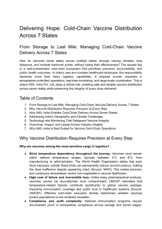 Delivering Hope Cold-Chain Vaccine Distribution Across 7 States