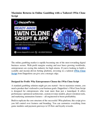 Break Into New Markets with a Multilingual 1Win Clone Script