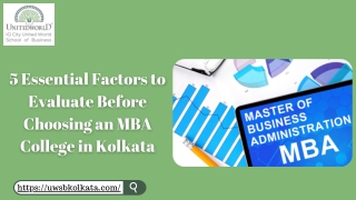 5 Essential Factors to Evaluate Before Choosing an MBA College in Kolkata