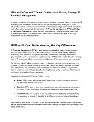 ITFM vs FinOps and IT Spend Optimization_ Driving Strategic IT Financial Management