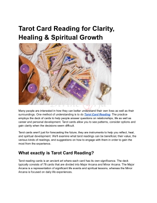 Tarot Card Reading for Clarity, Healing & Spiritual Growth