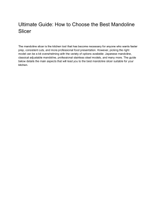 Ultimate Guide_ How to Choose the Best Mandoline Slicer