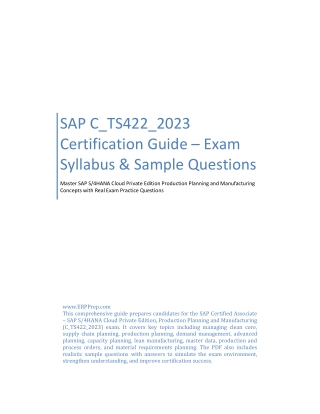 SAP C_TS422_2023 Certification Guide – Exam Syllabus & Sample Questions