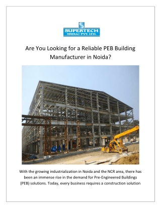 PEB Building Manufacturer in Noida