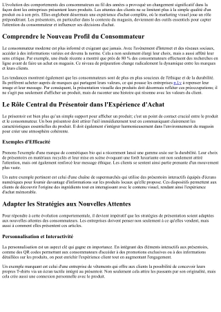 Évolution du Consommateur et Impact sur les Stratégies de PRÉSENTATION.
