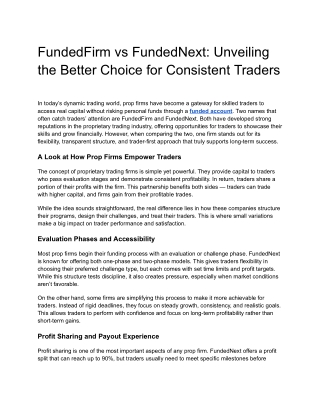 A Smarter Path in Funded Trading: Comparing FundedFirm and Fxify