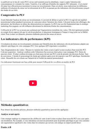 Comment évaluer le retour sur investissement de votre PLV ?