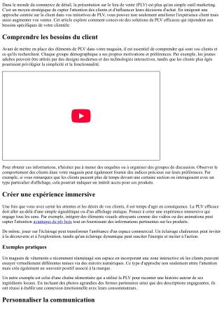 Une approche centrée sur le client pour maximiser l'impact de votre PLV.