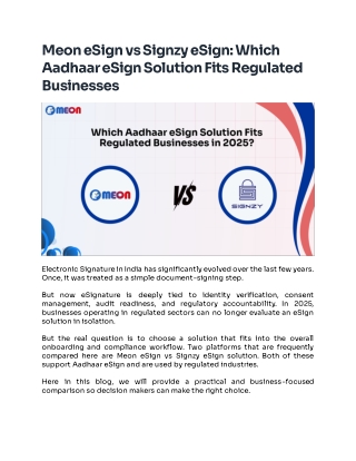 Compare Meon eSign and Signzy eSign – Best Digital Signature Tools for 2025