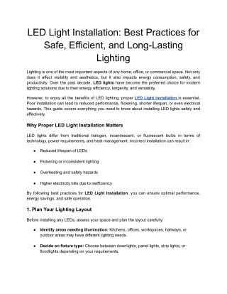 LED Light Installation_ Best Practices for Safe, Efficient, and Long-Lasting Lighting