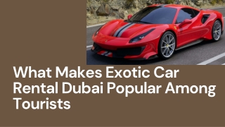 What Makes Exotic Car Rental Dubai Popular Among Tourists