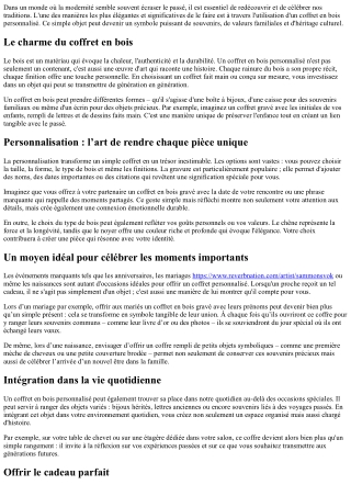 Redécouvrez les traditions avec votre coffre personnalisé!