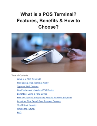 What is a POS Terminal? Features, Benefits & How to Choose?
