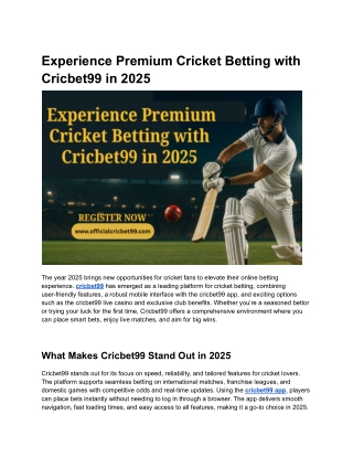 Experience Premium Cricket Betting with Cricbet99 in 2025 (2)