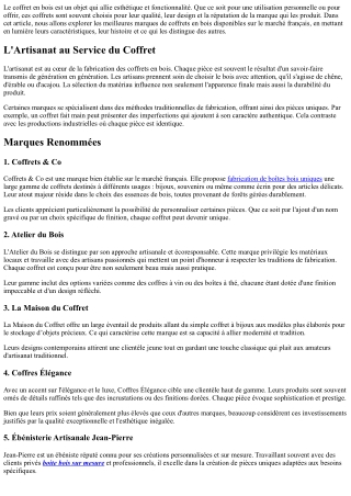 Les Meilleures Marques de Coffres en bois sur le Marché Français !