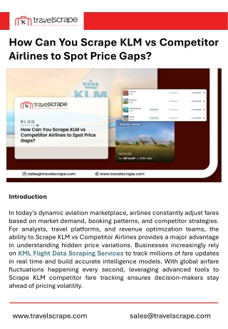 Scrape KLM vs Competitor Airlines to Spot Price Gaps