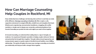 How Can Marriage Counseling Help Couples in Rockford, MI